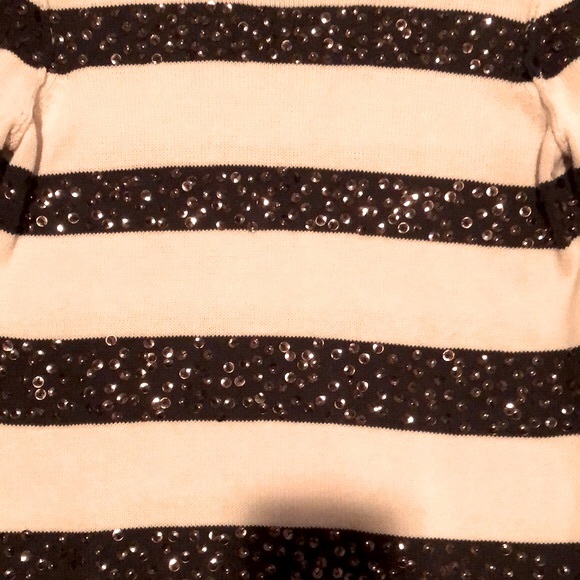 J.Crew Sequin Striped Sweater in Ivory/Black - Picture 4 of 5